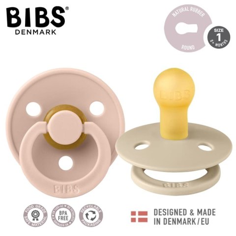 BIBS COLOUR 2-PACK BLUSH & VANILLA S Smoczek Uspokajający kauczuk Hevea BIBS COLOUR 2-PACK BLUSH & VANILLA S Smoczek Uspokajający kauczuk Hevea