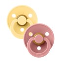 BIBS COLOUR 2-PACK PALE BUTTER & DUSTY PINK S Smoczek Uspokajający kauczuk Hevea