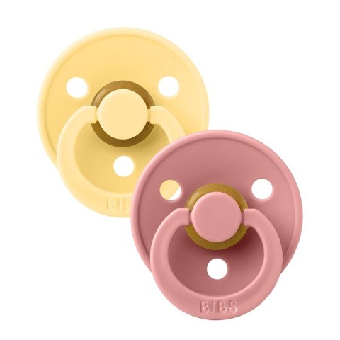 BIBS COLOUR 2-PACK PALE BUTTER & DUSTY PINK S Smoczek Uspokajający kauczuk Hevea BIBS COLOUR 2-PACK PALE BUTTER & DUSTY PINK S Smoczek Uspokajający kauczuk Hevea