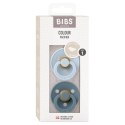 BIBS COLOUR ANATOMICAL 2-PACK BABY BLUE & PETROL S Smoczek ortodontyczny kauczuk Hevea BIBS COLOUR ANATOMICAL 2-PACK BABY BLUE & PETROL S Smoczek ortodontyczny kauczuk Hevea