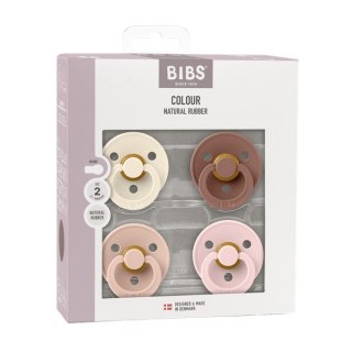 BIBS COLOUR ROUND zestaw 4 szt smoczków niemowlęcych, roz 6-18 mcy