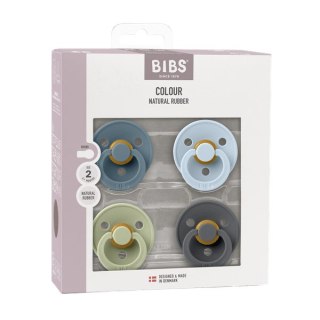 BIBS COLOUR ROUND zestaw 4 szt smoczków niemowlęcych, roz 6-18 mcy
