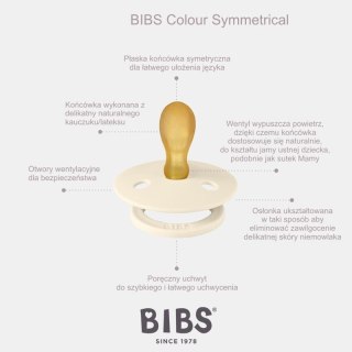 BIBS COLOUR SYMMETRICAL 2-PACK BLUSH & WOODCHUCK S Smoczek Symetryczny kauczuk Hevea