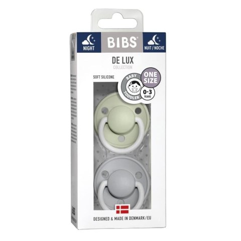 BIBS DE LUX 2-PACK SAGE NIGHT & CLOUD NIGHT Smoczek uspokajający silikonowy ONE SIZE BIBS DE LUX 2-PACK SAGE NIGHT & CLOUD NIGHT Smoczek uspokajający silikonowy ONE SIZE