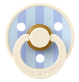 BIBS STUDIO COLOUR IVORY/DUSTY BLUE Smoczek uspokajający kauczuk Hevea, roz M, FLOWPACK