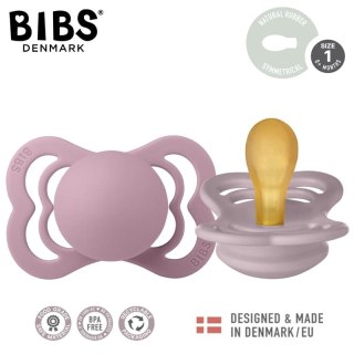 BIBS SUPREME 2-PACK DUSKY LILAC & HEATHER S Smoczek symetryczny kauczuk Hevea