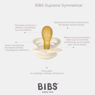 BIBS SUPREME 2-PACK DUSKY LILAC & HEATHER S Smoczek symetryczny kauczuk Hevea