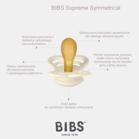 BIBS SUPREME 2-PACK SAGE NIGHT & CLOUD NIGHT M Smoczek symetryczny kauczuk Hevea BIBS SUPREME 2-PACK SAGE NIGHT & CLOUD NIGHT M Smoczek symetryczny kauczuk Hevea