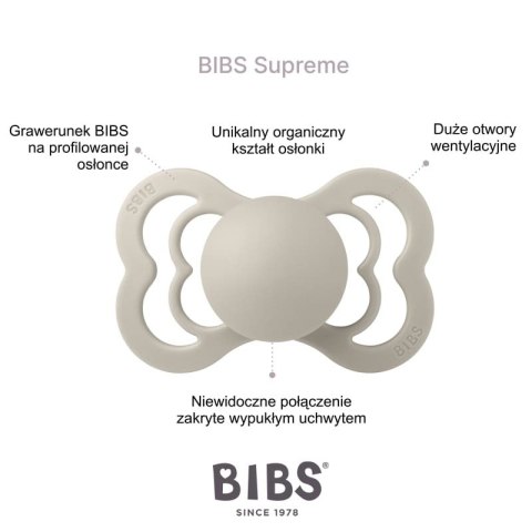 BIBS SUPREME 2-PACK SAGE NIGHT & CLOUD NIGHT M Smoczek symetryczny kauczuk Hevea BIBS SUPREME 2-PACK SAGE NIGHT & CLOUD NIGHT M Smoczek symetryczny kauczuk Hevea