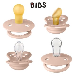 BIBS TRY-IT zestaw 4 szt smoczków niemowlęcych o różnych ustnikach BLUSH