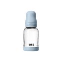 BIBS BUTELKA SZKLANA ze smoczkiem antykolkowym z kauczuku naturalnego, pojemność 120 ml, BABY BLUE BIBS BUTELKA SZKLANA ze smoczkiem antykolkowym z kauczuku naturalnego, pojemność 120 ml, BABY BLUE