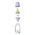 BIBS BUTELKA SZKLANA ze smoczkiem antykolkowym z kauczuku naturalnego, pojemność 120 ml, BABY BLUE BIBS BUTELKA SZKLANA ze smoczkiem antykolkowym z kauczuku naturalnego, pojemność 120 ml, BABY BLUE
