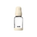 BIBS BUTELKA SZKLANA ze smoczkiem antykolkowym z kauczuku naturalnego, pojemność 120 ml, IVORY BIBS BUTELKA SZKLANA ze smoczkiem antykolkowym z kauczuku naturalnego, pojemność 120 ml, IVORY