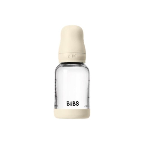 BIBS BUTELKA SZKLANA ze smoczkiem antykolkowym z kauczuku naturalnego, pojemność 120 ml, IVORY BIBS BUTELKA SZKLANA ze smoczkiem antykolkowym z kauczuku naturalnego, pojemność 120 ml, IVORY