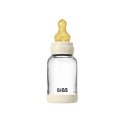 BIBS BUTELKA SZKLANA ze smoczkiem antykolkowym z kauczuku naturalnego, pojemność 120 ml, IVORY BIBS BUTELKA SZKLANA ze smoczkiem antykolkowym z kauczuku naturalnego, pojemność 120 ml, IVORY