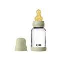 BIBS BUTELKA SZKLANA ze smoczkiem antykolkowym z kauczuku naturalnego, pojemność 120 ml, SAGE BIBS BUTELKA SZKLANA ze smoczkiem antykolkowym z kauczuku naturalnego, pojemność 120 ml, SAGE