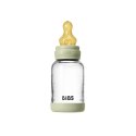 BIBS BUTELKA SZKLANA ze smoczkiem antykolkowym z kauczuku naturalnego, pojemność 120 ml, SAGE BIBS BUTELKA SZKLANA ze smoczkiem antykolkowym z kauczuku naturalnego, pojemność 120 ml, SAGE