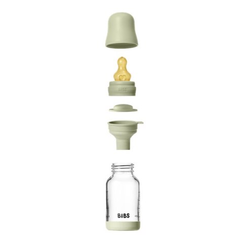 BIBS BUTELKA SZKLANA ze smoczkiem antykolkowym z kauczuku naturalnego, pojemność 120 ml, SAGE BIBS BUTELKA SZKLANA ze smoczkiem antykolkowym z kauczuku naturalnego, pojemność 120 ml, SAGE