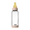 BIBS BUTELKA SZKLANA ze smoczkiem antykolkowym z kauczuku naturalnego, pojemność 240 ml, BLUSH BIBS BUTELKA SZKLANA ze smoczkiem antykolkowym z kauczuku naturalnego, pojemność 240 ml, BLUSH