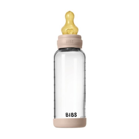 BIBS BUTELKA SZKLANA ze smoczkiem antykolkowym z kauczuku naturalnego, pojemność 240 ml, BLUSH BIBS BUTELKA SZKLANA ze smoczkiem antykolkowym z kauczuku naturalnego, pojemność 240 ml, BLUSH