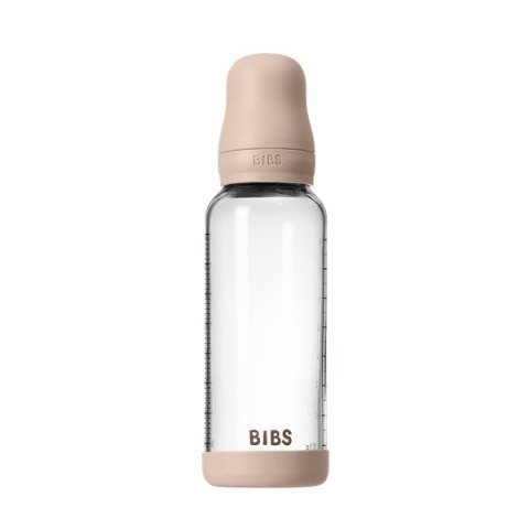 BIBS BUTELKA SZKLANA ze smoczkiem antykolkowym z kauczuku naturalnego, pojemność 240 ml, BLUSH BIBS BUTELKA SZKLANA ze smoczkiem antykolkowym z kauczuku naturalnego, pojemność 240 ml, BLUSH