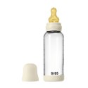 BIBS BUTELKA SZKLANA ze smoczkiem antykolkowym z kauczuku naturalnego, pojemność 240 ml, IVORY BIBS BUTELKA SZKLANA ze smoczkiem antykolkowym z kauczuku naturalnego, pojemność 240 ml, IVORY