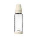 BIBS BUTELKA SZKLANA ze smoczkiem antykolkowym z kauczuku naturalnego, pojemność 240 ml, IVORY BIBS BUTELKA SZKLANA ze smoczkiem antykolkowym z kauczuku naturalnego, pojemność 240 ml, IVORY