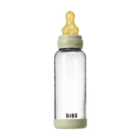 BIBS BUTELKA SZKLANA ze smoczkiem antykolkowym z kauczuku naturalnego, pojemność 240 ml, SAGE BIBS BUTELKA SZKLANA ze smoczkiem antykolkowym z kauczuku naturalnego, pojemność 240 ml, SAGE