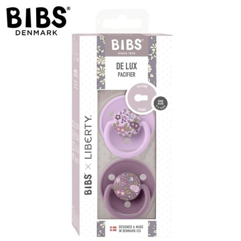 BIBS LIBERTY DE LUX CHAMOMILE LAWN MAUVE Smoczek uspokajający silikonowy ONE SIZE BIBS LIBERTY DE LUX CHAMOMILE LAWN MAUVE Smoczek uspokajający silikonowy ONE SIZE