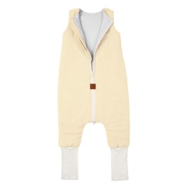 Hi Little One śpiworek dwustronny z nogawkami TOG 1,5 BIO muślin SLIM BAG CREAM/WHITE roz M