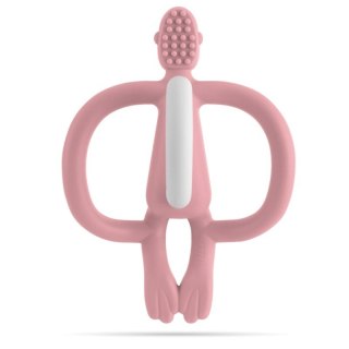 Matchstick Monkey gryzak silikonowy sensoryczny ze szczoteczką Blush
