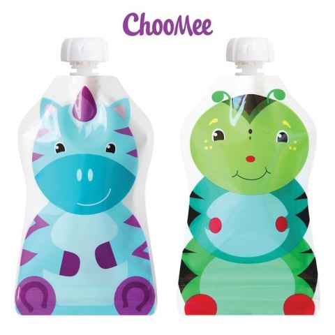 ChooMee AQUA BLUE GREEN 2 PACK Saszetki do karmienia wielorazowe ChooMee AQUA BLUE GREEN 2 PACK Saszetki do karmienia wielorazowe
