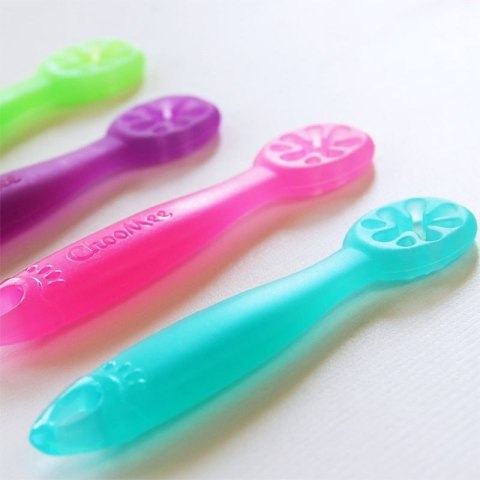 ChooMee Flexi Dip Pink & Purple 2 PACK Intuicyjna łyżeczka silikonowa niekapek do nauki jedzenia ChooMee Flexi Dip Pink & Purple 2 PACK Intuicyjna łyżeczka silikonowa niekapek do nauki jedzenia