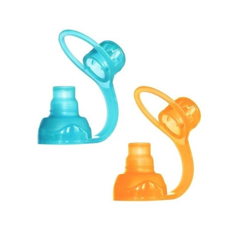 ChooMee SoftSip 2 PACK Aqua/Orange Uniwersalny ustnik silikonowy do saszetek pokarmowych opakowanie podróżne ChooMee SoftSip 2 PACK Aqua/Orange Uniwersalny ustnik silikonowy do saszetek pokarmowych opakowanie podróżne