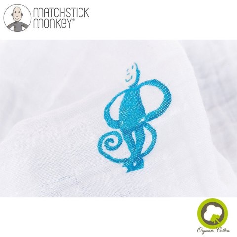 Matchstick Monkey 2 otulacze z organicznej BIO bawełny z gryzakiem silikonowym Blue Matchstick Monkey 2 otulacze z organicznej BIO bawełny z gryzakiem silikonowym Blue