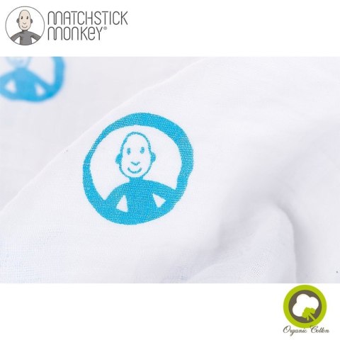 Matchstick Monkey 2 otulacze z organicznej BIO bawełny z gryzakiem silikonowym Blue Matchstick Monkey 2 otulacze z organicznej BIO bawełny z gryzakiem silikonowym Blue