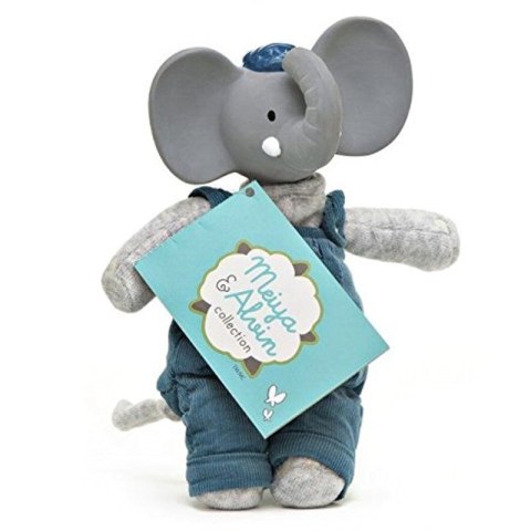 Meiya & Alvin - Lalka przytulanka z gryzakiem z organicznego kauczuku Hevea Alvin Elephant Meiya & Alvin - Lalka przytulanka z gryzakiem z organicznego kauczuku Hevea Alvin Elephant