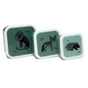 Petit Monkey - 3 śniadaniówki lunchboxy Black Animals Salie Petit Monkey - 3 śniadaniówki lunchboxy Black Animals Salie