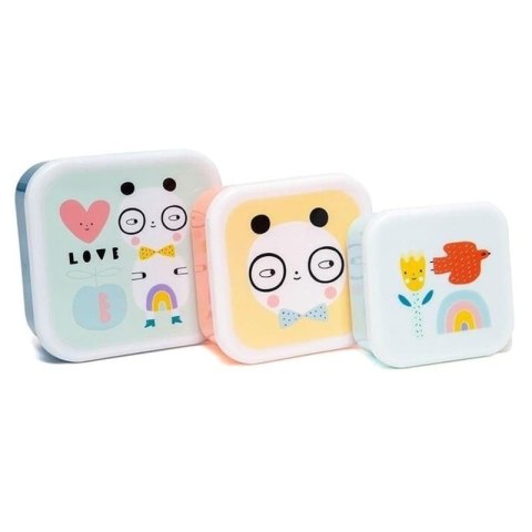 Petit Monkey - 3 śniadaniówki lunchboxy Panda Love Petit Monkey - 3 śniadaniówki lunchboxy Panda Love