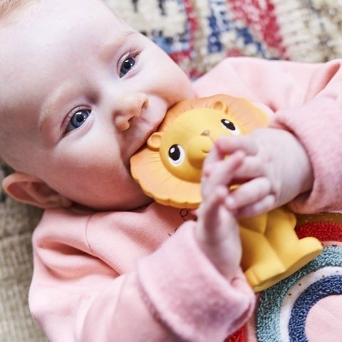 Petit Monkey - Lew Leo gryzak z grzechotką 100% hevea Petit Monkey - Lew Leo gryzak z grzechotką 100% hevea