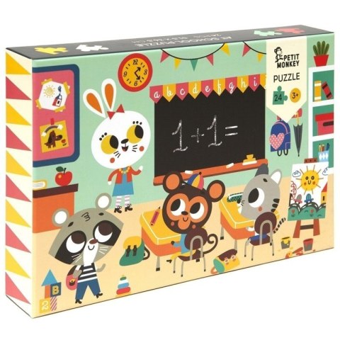 Petit Monkey - MAXI PUZZLE Wesołe zwierzęta - Szkoła Petit Monkey - MAXI PUZZLE Wesołe zwierzęta - Szkoła