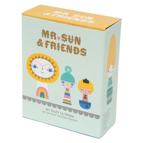 Petit Monkey - Mr Sun & Friends klocki lalki drewniane 8 szt. Petit Monkey - Mr Sun & Friends klocki lalki drewniane 8 szt.
