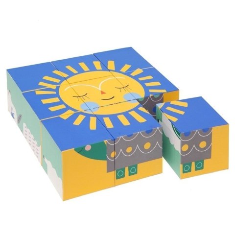 Petit Monkey - Peanut & Friends - klocki puzzle 9 elementów Petit Monkey - Peanut & Friends - klocki puzzle 9 elementów
