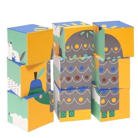 Petit Monkey - Peanut & Friends - klocki puzzle 9 elementów Petit Monkey - Peanut & Friends - klocki puzzle 9 elementów