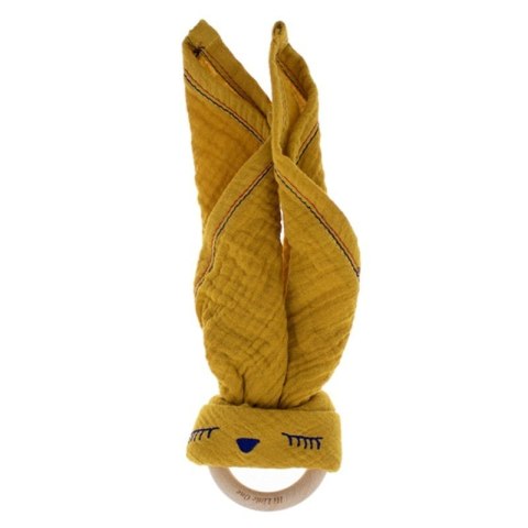 Hi Little One - Przytulanka dou dou z gryzakiem SLEEPY BUNNY z organicznej BIO bawełny Mustard Hi Little One - Przytulanka dou dou z gryzakiem SLEEPY BUNNY z organicznej BIO bawełny Mustard