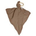Hi Little One - Przytulanka dou dou z gryzakiem z organicznej BIO bawełny Dark Oak Light Hi Little One - Przytulanka dou dou z gryzakiem z organicznej BIO bawełny Dark Oak Light