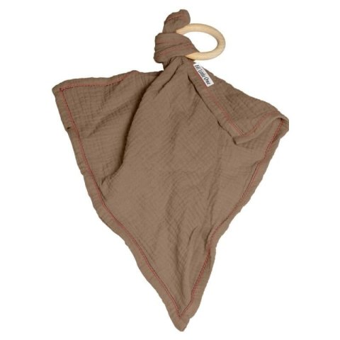 Hi Little One - Przytulanka dou dou z gryzakiem z organicznej BIO bawełny Dark Oak Light Hi Little One - Przytulanka dou dou z gryzakiem z organicznej BIO bawełny Dark Oak Light