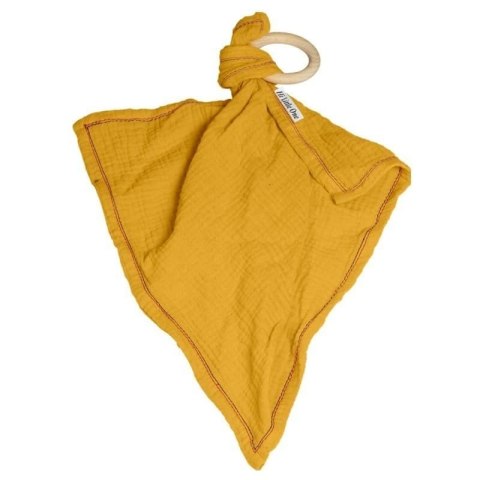 Hi Little One - Przytulanka dou dou z gryzakiem z organicznej BIO bawełny Mustard Hi Little One - Przytulanka dou dou z gryzakiem z organicznej BIO bawełny Mustard