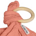 Hi Little One - Przytulanka dou dou z gryzakiem z organicznej BIO bawełny Salmon Hi Little One - Przytulanka dou dou z gryzakiem z organicznej BIO bawełny Salmon