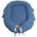 Hi Little One kokon gniazdko dla Noworodka z organicznego oddychającego BIO muślinu Jeans Hi Little One kokon gniazdko dla Noworodka z organicznego oddychającego BIO muślinu Jeans
